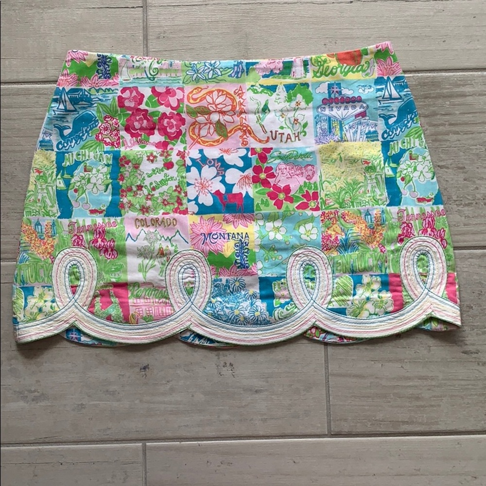 Lilly Pulitzer Tate skirt 50 states print